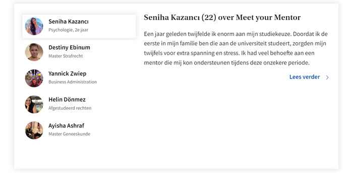 Weergave van testimonials met link naar testimonial page