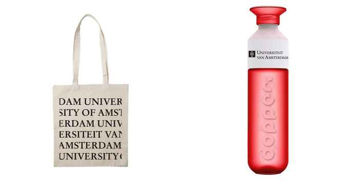 Key chain red-blue with the Amsterdam University logo – UvA merchandise