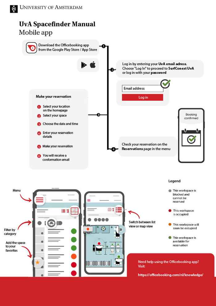 Manual UvA Spacefinder mobile app